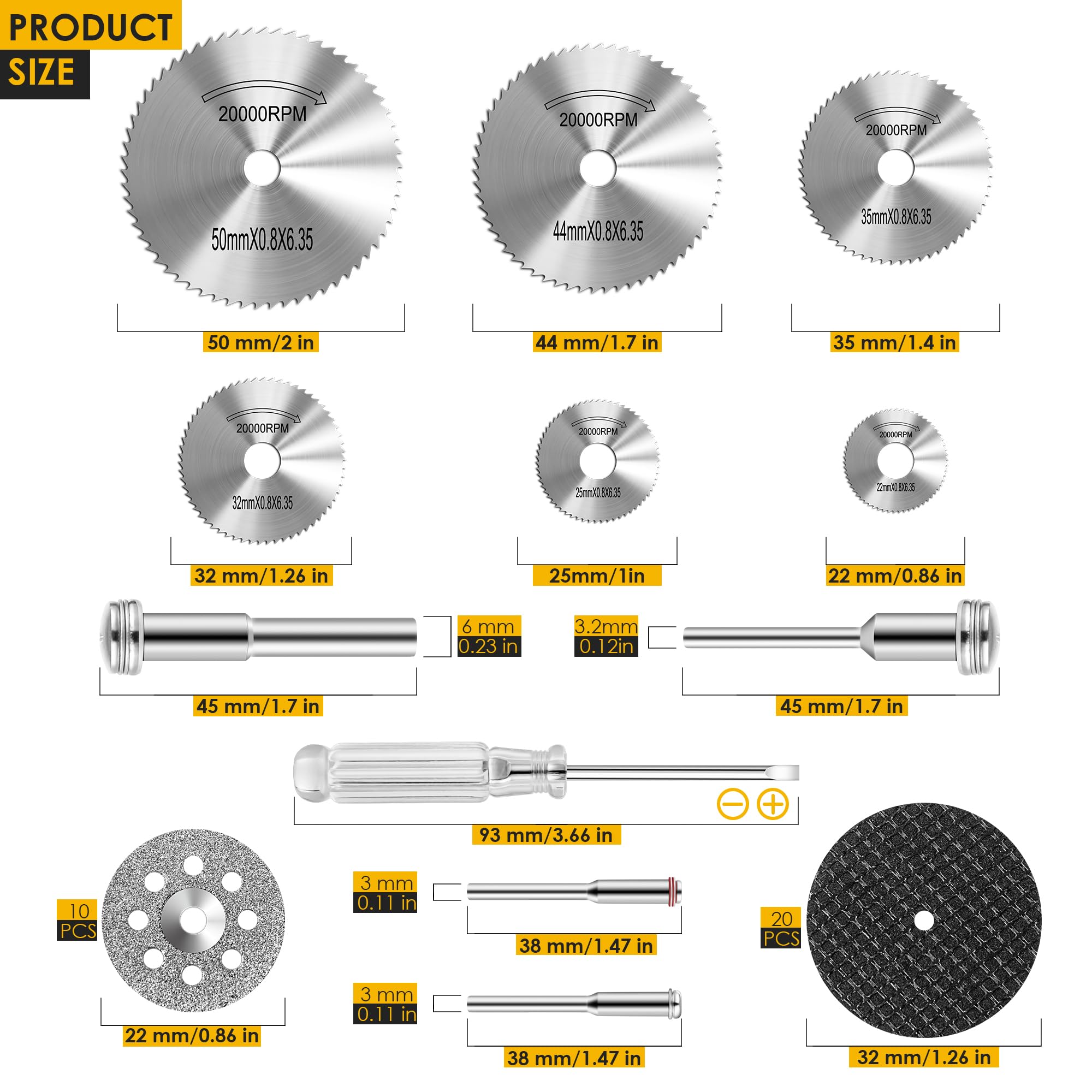 44PCS Circular Saw Blade Set f - Cordless Rotary Tool Kit Accessories ulasan dan harga