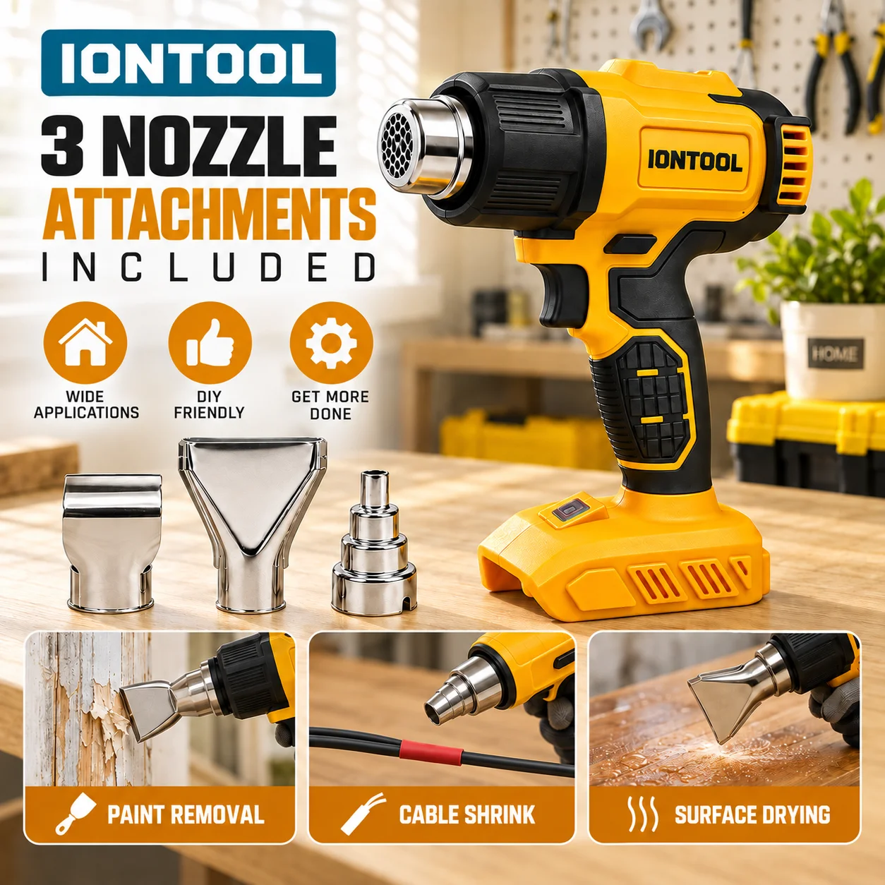 IONTOOL Yellow Cordless Heat G - Cordless Heat Gun For Shrink Tubing ulasan dan harga